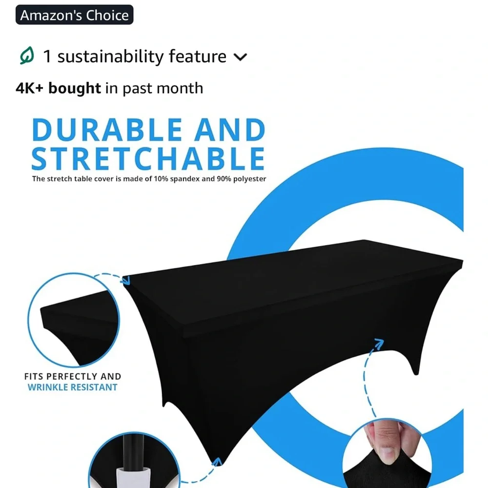 Black Table Cover 6 feet